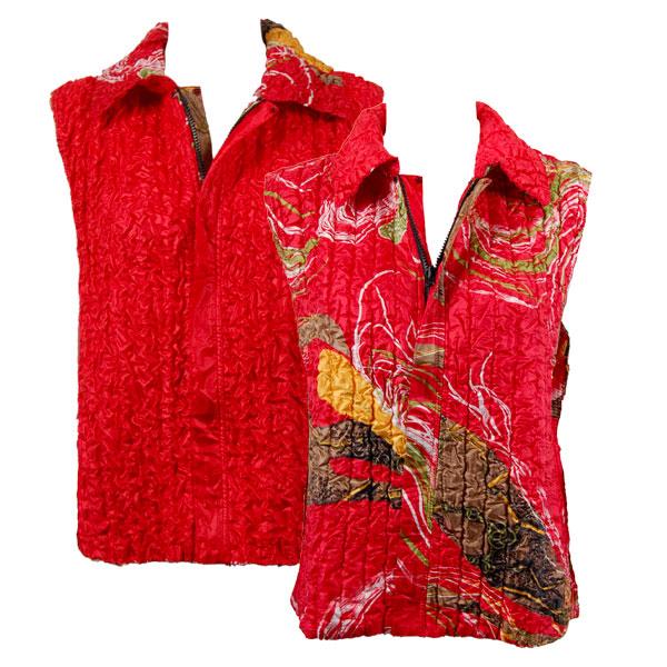 Wholesale 4537 - Quilted Reversible Vests  9016 Swirl Olive-Red<br>Quilted Reversible Vest - One Size Fits Most