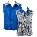 Reptile Floral - Blue reverses to Solid Bright Blue