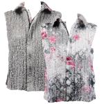 White-Black-Pink Floral reverses to Solid Silver