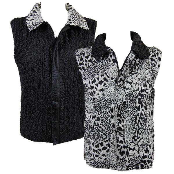 Wholesale 837 - Ultra Light Crush Three Quarter Sleeve Tops P15 Reptile Black-White <br>Quilted Reversible Vest - One Size Fits Most