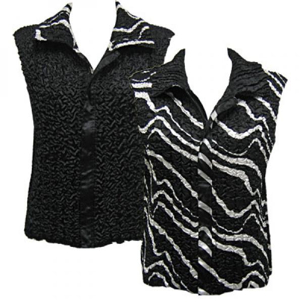 Wholesale 4537 - Quilted Reversible Vests  093/PLUS Ribbon Black-White<br>Quilted Reversible Vest - XL-2X