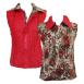 Crimson-Taupe Floral reverses to Solid Red