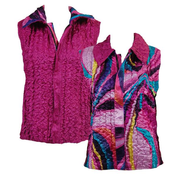Wholesale 4537 - Quilted Reversible Vests  9387/PLUS - Half Moon Pink<br>Quilted Reversible Vest - XL-2X