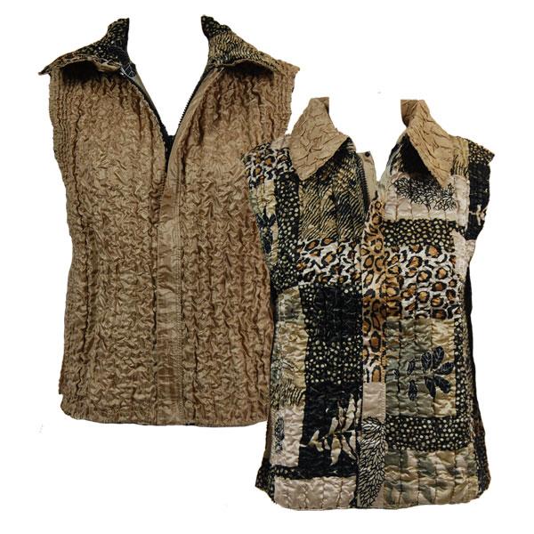 Wholesale 4537 - Quilted Reversible Vests  P31/PLUS - Patchwork Jungle<br>Quilted Reversible Vest - XL-2X