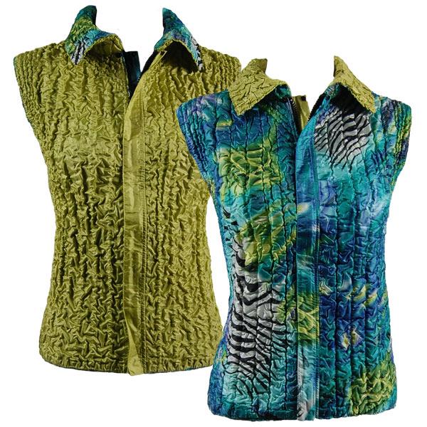 Wholesale 4537 - Quilted Reversible Vests  P22/PLUS - Zebra Blue-Green<br> Quilted Reversible Vest - XL-2X