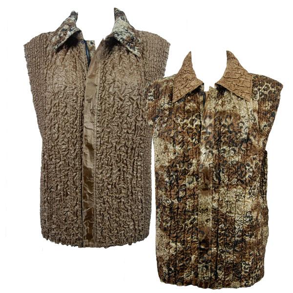 Wholesale 4537 - Quilted Reversible Vests  P34 - Leopard <br>Quilted Reversible Vest - One Size Fits Most