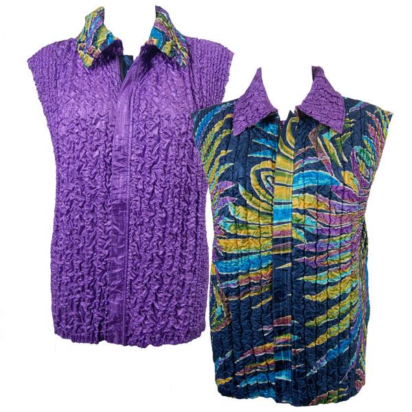 Wholesale 1155 - Petal Shirts - Three Quarter Sleeve P50 Psychedelic Swirl<br>Quilted Reversible Vest - One Size Fits Most