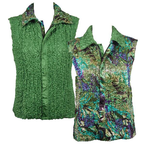 Wholesale 4537 - Quilted Reversible Vests  B63 - Butterfly Green-Purple<br> Quilted Reversible Vest - One Size Fits Most