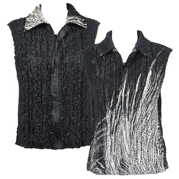 Wholesale 4537 - Quilted Reversible Vests  X161/PLUS - Lines on Black<br>Quilted Reversible Vest - XL-2X