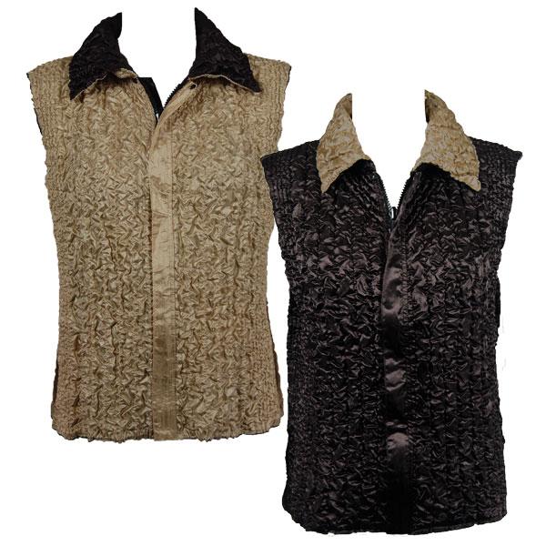 Wholesale 4537 - Quilted Reversible Vests  DBN - Dark Brown/Natural<br>Quilted Reversible Vest - One Size Fits Most