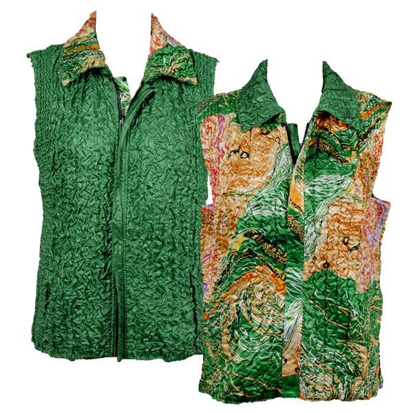 Wholesale 1906 - Magic Crush Three Quarter Sleeve Tops 9017 - Swirl Green<br> Quilted Reversible Vests - One Size Fits Most