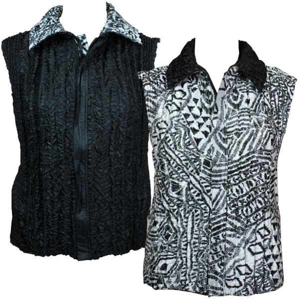 Wholesale 4537 - Quilted Reversible Vests  1401 - Abstract Dashes<br>Quilted Reversible Vest - One Size Fits Most
