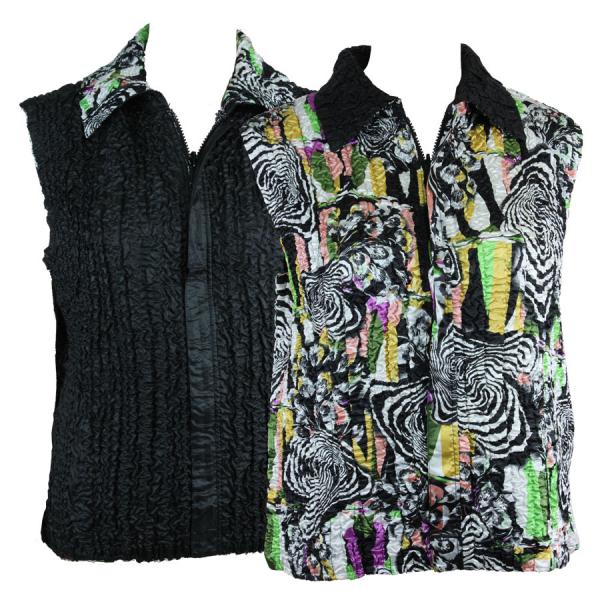 Wholesale 4537 - Quilted Reversible Vests  14013/PLUS - Abstract Multi<br> Quilted Reversible Vest - XL-2X