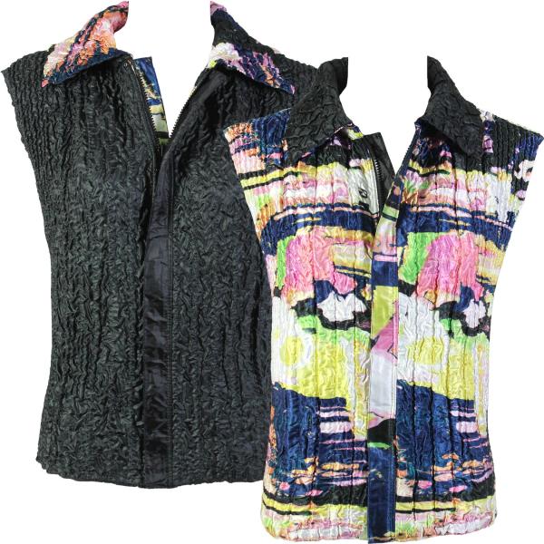 Wholesale 1906 - Magic Crush Three Quarter Sleeve Tops 5808 - Abstract Multi<br> Quilted Reversible Vest - One Size Fits Most