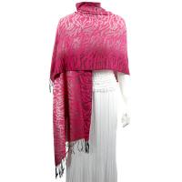 Pashmina Style Shawls - Woven Prints - Zebra Print - Fuchsia