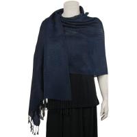 Pashmina Style Shawls - Woven Prints - Animal & Weave - Navy