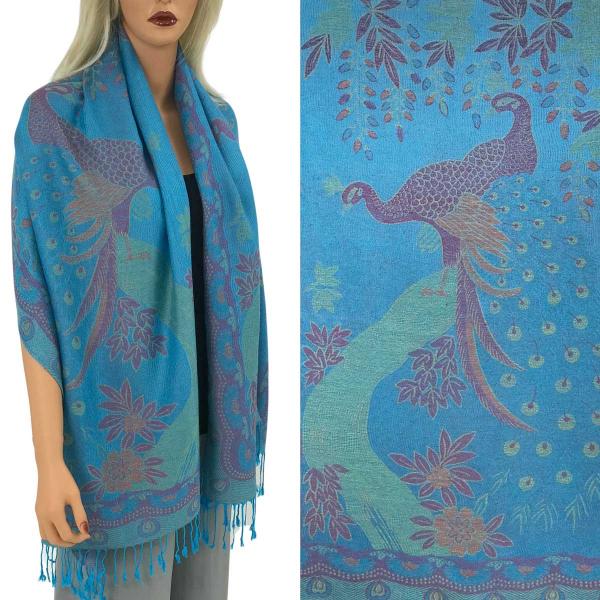 Wholesale 773 - Pashmina Style Shawls Peacock - #11 Turquoise Multi<br>
Pashmina Style Shawl - 