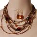 Multi Seed Beaded Necklace Sets - Brown
