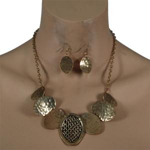 794 Fashion Necklace & Earring Sets Honeycomb - Gold - 