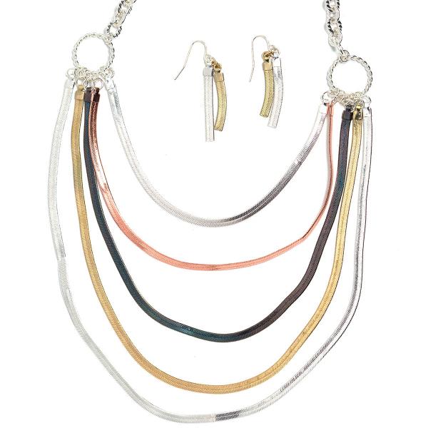 Wholesale 794 Fashion Necklace & Earring Sets 1043 - Tri-Color - 