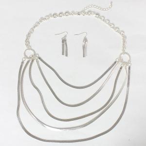 794 Fashion Necklace & Earring Sets 1043 - Silver - 