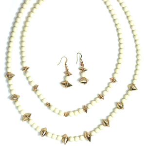 794 Fashion Necklace & Earring Sets 4173 - White  - 