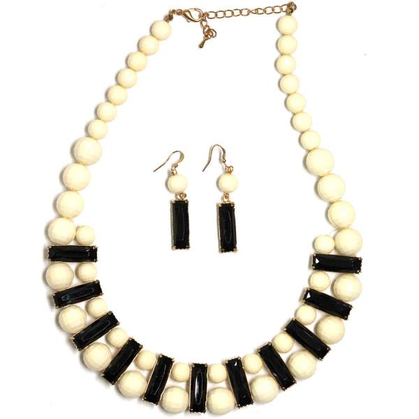 Wholesale 794 Fashion Necklace & Earring Sets 4417 - White  - 