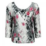 White-Black-Pink Floral