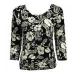  Ivory Floral on Black