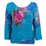Pink-Purple Floral on Teal