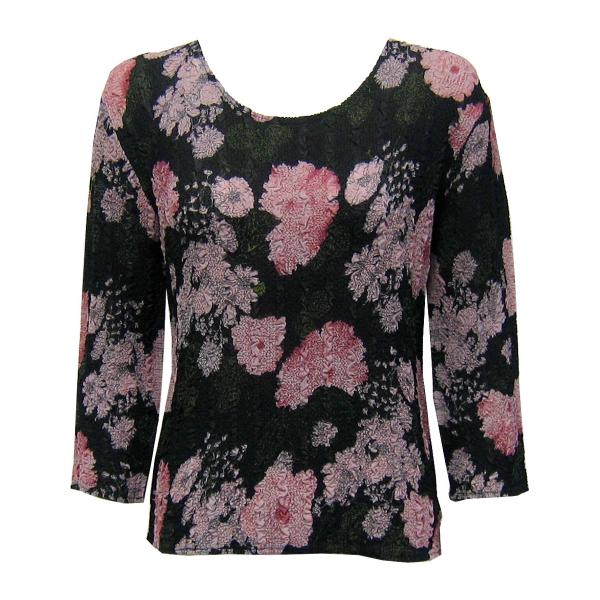 Wholesale 822 - Magic Crush Georgette 3/4 Sleeve Tops Floral Stencil Pink - One Size Fits Most