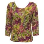 Magic Crush Georgette - Three Quarter -  Pink Lime Paisley