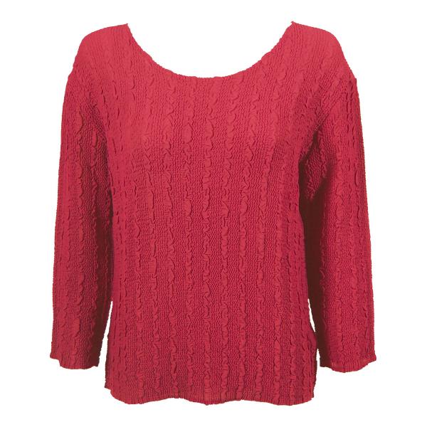 Wholesale 822 - Magic Crush Georgette 3/4 Sleeve Tops Solid Coral - One Size Fits Most