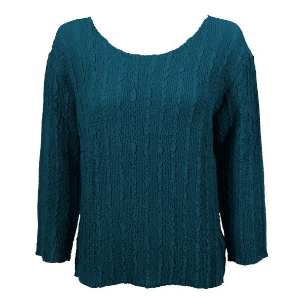Wholesale 822 - Magic Crush Georgette 3/4 Sleeve Tops Solid Teal - One Size Fits Most