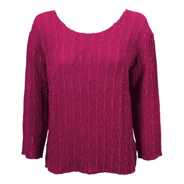Wholesale 822 - Magic Crush Georgette 3/4 Sleeve Tops Solid Magenta - One Size Fits Most