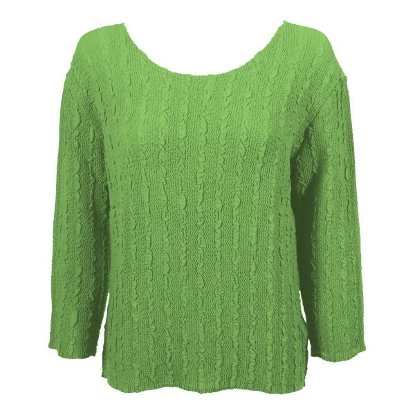 Wholesale 822 - Magic Crush Georgette 3/4 Sleeve Tops Solid Lime - One Size Fits Most