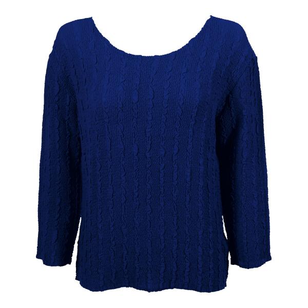 Wholesale 822 - Magic Crush Georgette 3/4 Sleeve Tops Solid Royal - One Size Fits Most
