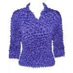 Camisa de lujo de tres cuartos de manga de tres botones - Blueberry