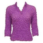 Camisa de lujo de tres cuartos de manga de tres botones - Orchid