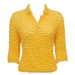 Camisa de lujo de tres cuartos de manga de tres botones - Sun Gold