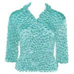 Camisa de lujo de tres cuartos de manga de tres botones - Light Aqua