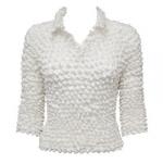Gourmet Popcorn - Three Button 3/4 Sleeve - White
