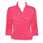 Camisa de lujo de tres cuartos de manga de tres botones - Shocking Pink