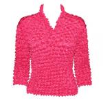 Camisa de lujo de tres cuartos de manga de tres botones - Magenta