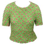 Silky Touch Popcorn - Queen Short Sleeve - Dots Lime-Pink