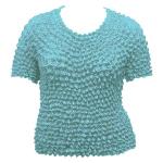 Silky Touch Popcorn - Queen Short Sleeve - Light Turquoise