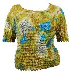 Silky Touch Popcorn - Queen Short Sleeve - Abstract Zebra Gold-Blue