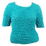 Silky Touch Popcorn - Queen Short Sleeve - Light Teal