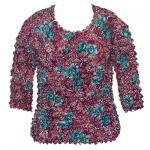 Queen - Ultra Light - Three Quarter Sleeve - Floral Lace Purple-Teal