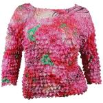 Silky Touch Popcorn - Queen Three Quarter Sleeve  - Abstract Pink-Red